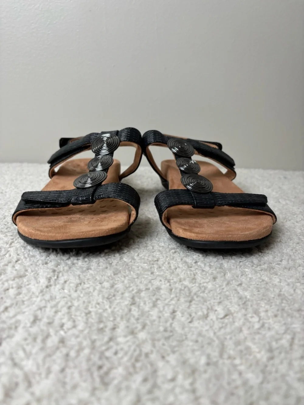 Vionic Sandals Womens 6.5 Black Farra‎ Patent Ankle Strap Slingback Arch Support
